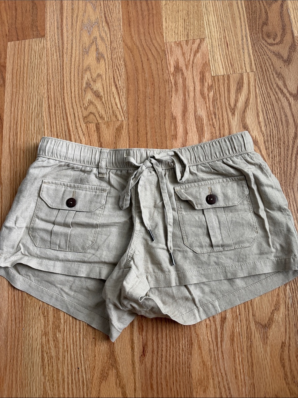 Happily Grey linen rayon cargo shorts